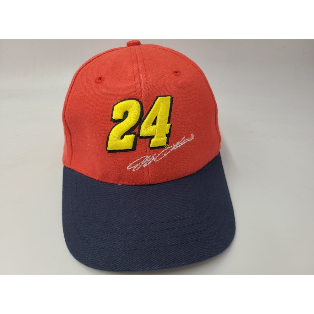 Vintage Jeff Gordon #24 Kelloggs Racing Adjustable Hat Cap Men Women NASCAR Red